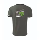 Tričko Guns for Life šedé - typ: vel. M